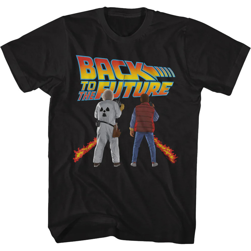 Doc Marty Fire Tracks Back To The Future Tshirt